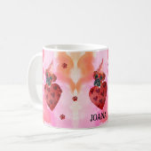 Rosa Orange Boxer Valentinstag Geschenk Hund Kaffeetasse (Vorderseite Links)