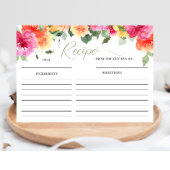 Rosa orange-Brautparty-Rezept-Karte Begleitkarte