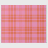 Rosa Orange Checked Kariert Gingham Geschenkpapier (Flach)