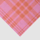 Rosa Orange Checked Kariert Gingham Seidenpapier (Detail)