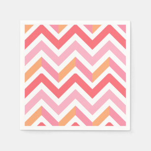 Rosa Orange Chevron Geometrischer Sommer Modern Serviette