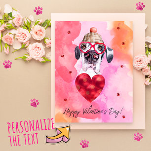 Rosa Orange Deutsche Dogge Valentinstag Geschenk H Feiertagspostkarte