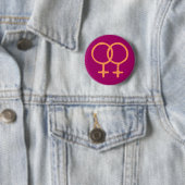 Rosa/orange Doppelweibchen Button (Beispiel)