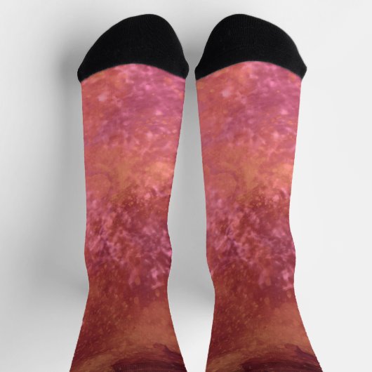 Rosa orange Dunkle Sturmwolken Socken (Oben)