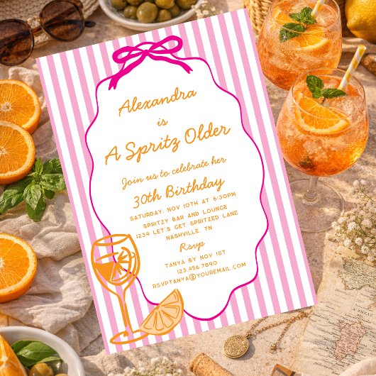 Rosa Orange Ein Spritz Älterer Aperol Spritz Gebur Einladung