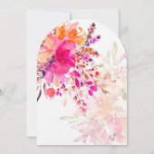 Rosa Orange Elegante Blumenform Hochzeit Einladung (Rückseite)