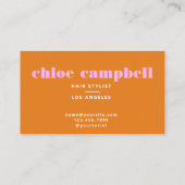 Rosa & orange, farbenfroh & kreativ, modern visitenkarte (Rückseite)