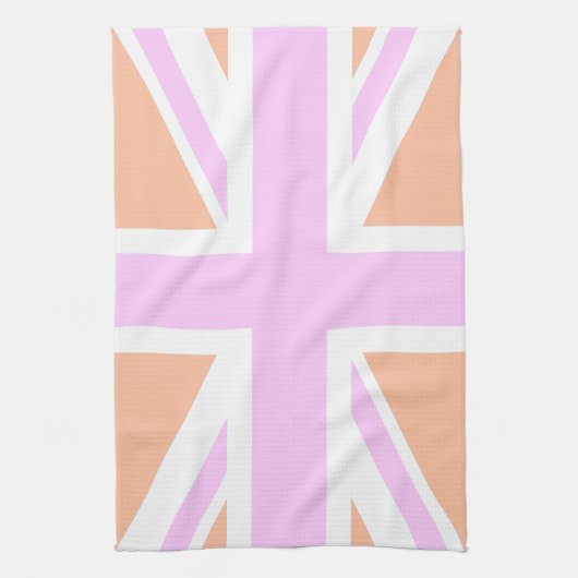 Rosa & Orange Flagge / Jack in der Union Geschirrtuch (Vertikal)