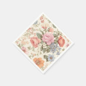 Rosa Orange Floral Napkins Serviette (Ecke)