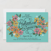 Rosa Orange Florals Handschrift Probe Abendessen Einladung (Vorderseite)
