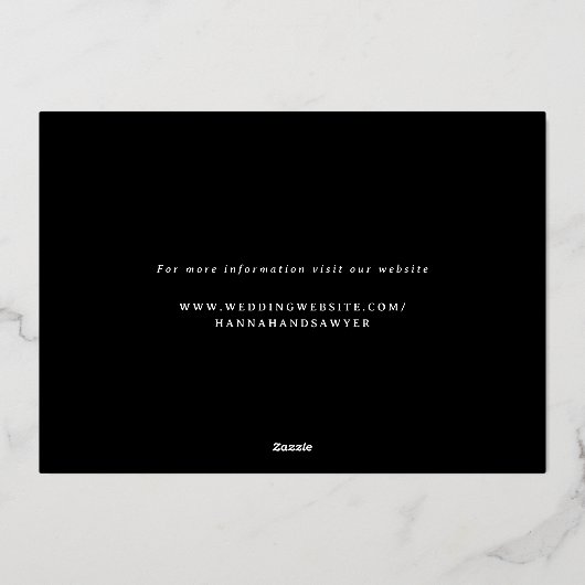 Rosa Orange Florals Handschrift Probe Abendessen Folieneinladung (Rückseite)