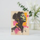 Rosa orange Frau Postkarte (Stehend Vorderseite)