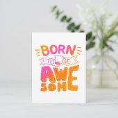 Rosa Orange Geboren Phantastisch Buchstaben Postka Postkarte (Stehend Vorderseite)