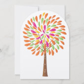 Rosa Orange-Gelb-Grün-Hochzeit Einladung (Rückseite)