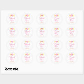 Rosa, orange & gelb M Hochzeit Danke Stickers (Blatt)