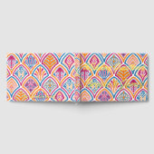 Rosa orange gelbe Aquamarine Decorative Fan-Hochze Gästebuch (Voll)