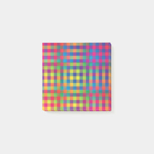 Rosa Orange Gelbe Karo-Patchwork-Muster Post-it Klebezettel