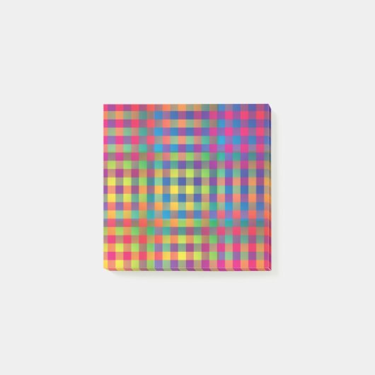 Rosa Orange Gelbe Karo-Patchwork-Muster Post-it Klebezettel (Vorderseite)