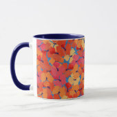 Rosa Orange Gelbe Pupien Muster auf Sky Blue Tasse (Links)