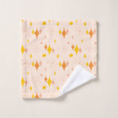 Rosa, orange, gelbe Sternexplosion Muster des Mitt Badhandtuch Set (Waschlappen)