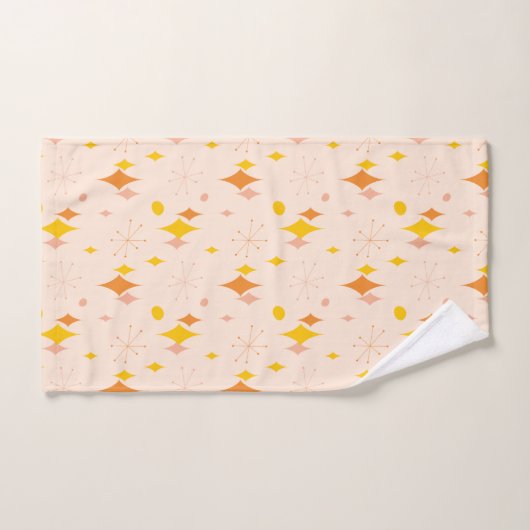 Rosa, orange, gelbe Sternexplosion Muster des Mitt Badhandtuch Set (Handtuch)