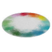 Rosa Orange Gelbgrün Lila Schneidebrett (Ecke)