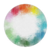 Rosa Orange Gelbgrün Lila Schneidebrett (Vorderseite)