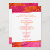 Rosa Orange Gerber Daisy Bestätigung Einladung (Vorne/Hinten)