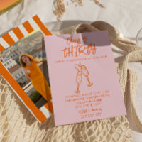 Rosa Orange Gezeichneter 30. Whimsical Foto Geburt