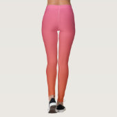 Rosa - orange glänzende Leggings (Rückseite)