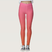 Rosa - orange glänzende Leggings (Vorderseite)