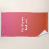 Rosa - Orange Gradient, benutzerdefiniertes Texttü Strandtuch (Vorderseite)