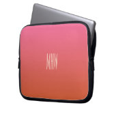 Rosa Orange Gradient kundenspezifische Monogramm L Laptopschutzhülle (Vorderseite Links)