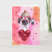 Rosa Orange Great Dane Valentine's Day Gift Dog Karte (Vorderseite)