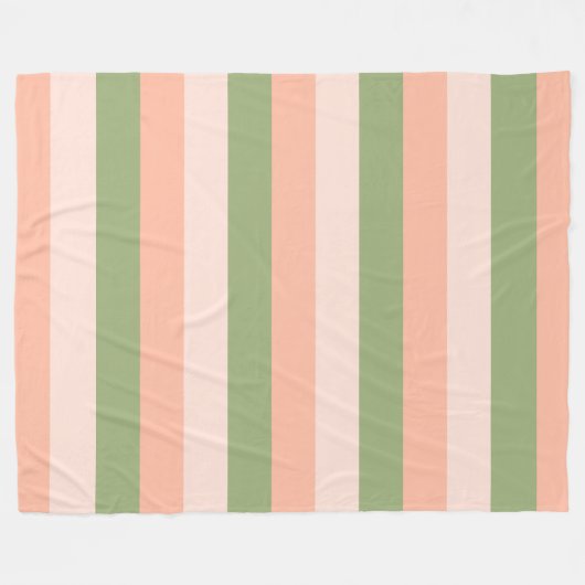 Rosa Orange Green gestreift Elegant Modernes Trend Fleecedecke (Vorderseite (Horizontal))