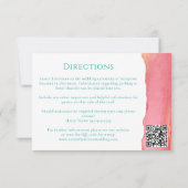 Rosa Orange Green Wedding Information Card RSVP Karte (Rückseite)