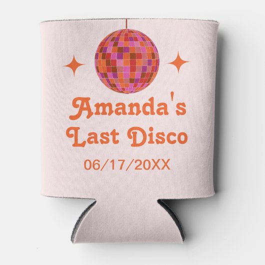 Rosa Orange Groovy Dosenkühler (Vorderseite)