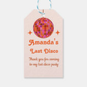 Rosa Orange Groovy Geschenkanhänger (Rückseite)