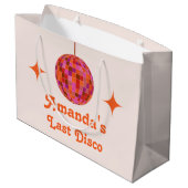 Rosa Orange Groovy Große Geschenktüte (Rückseite Schrägansicht)
