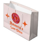 Rosa Orange Groovy Große Geschenktüte (Vorderseite Schrägansicht)