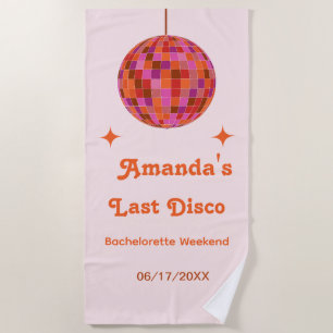 Rosa orange Groovy Letzte Disco-Junggesellinnen-Ab Strandtuch
