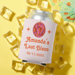 Rosa Orange Groovy Letzte Disco Junggesellinnenabs Dosenkühler