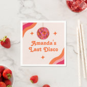 Rosa Orange Groovy Letzte Disco Junggesellinnenabs Serviette (Beispiel)
