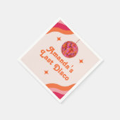 Rosa Orange Groovy Letzte Disco Junggesellinnenabs Serviette (Ecke)