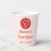 Rosa Orange Groovy Pappbecher (Rückseite)