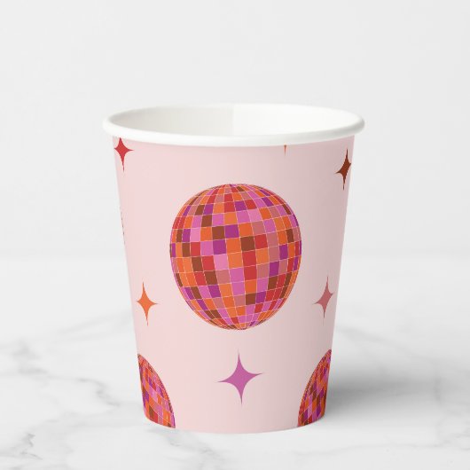 Rosa Orange Groovy Pappbecher (Links)