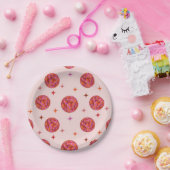 Rosa Orange Groovy Pappteller (Party)