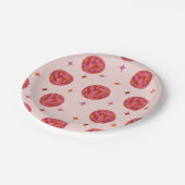 Rosa Orange Groovy Pappteller (Schrägansicht)