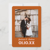 Rosa Orange Groovy Retro 70er Wedding Einladung (Rückseite)