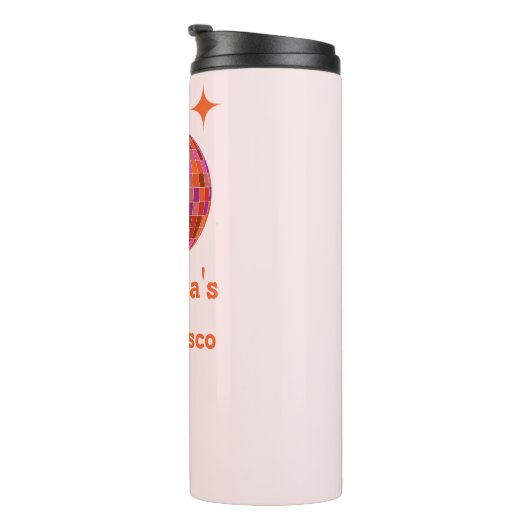 Rosa Orange Groovy Thermosbecher (Nach rechts gedreht)